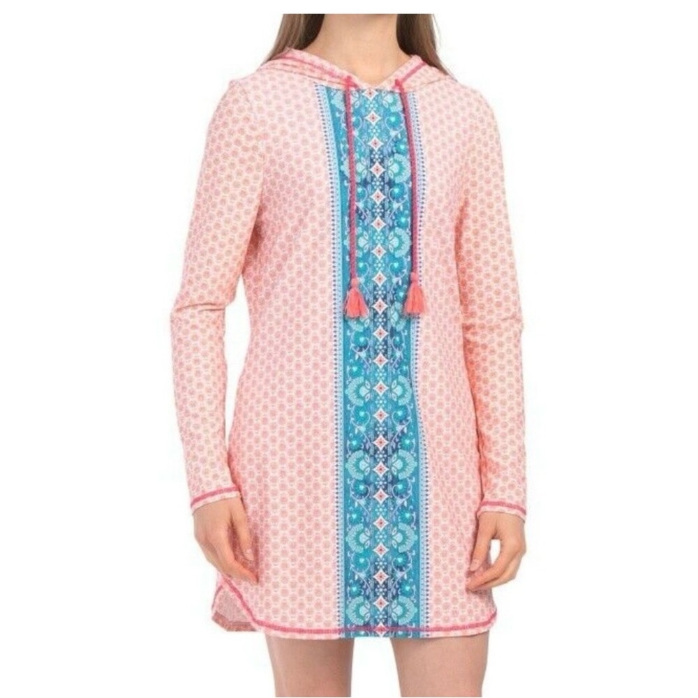 Aqua ET SOL hooded swimsuit beach coverup SzL